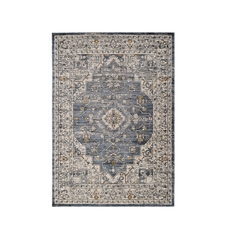Latitude Vive Alette Machine Woven Blue/Cream Rug Wayfair.co.uk
